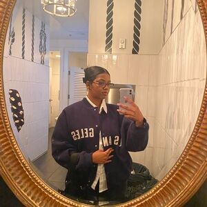 H&M Navy Varsity Jacket